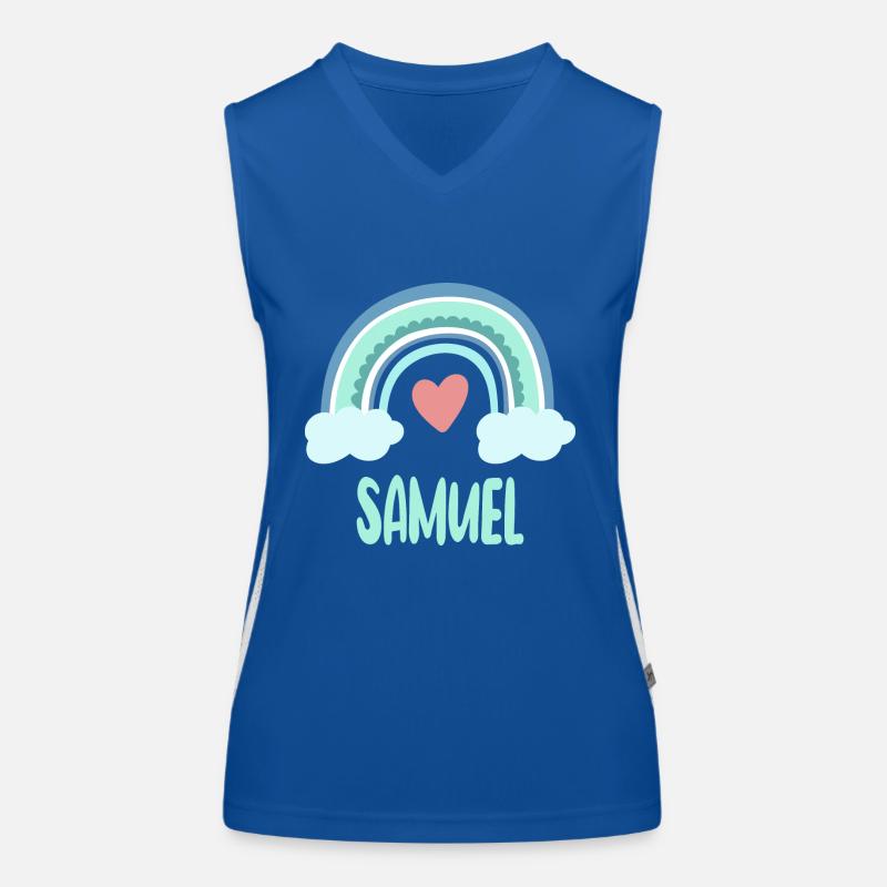 Samuel Name Rainbow Baby Women's Functional Contrast Tank Top
