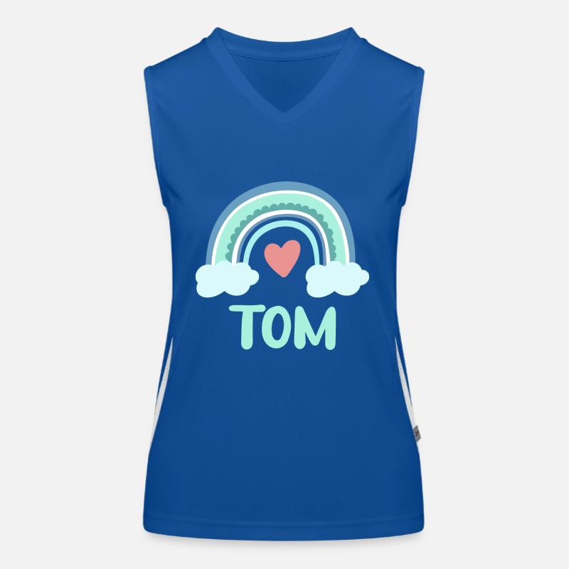 Tom Name Regenbogen Baby Funktionelles Kontrast-Tank Top für Frauen