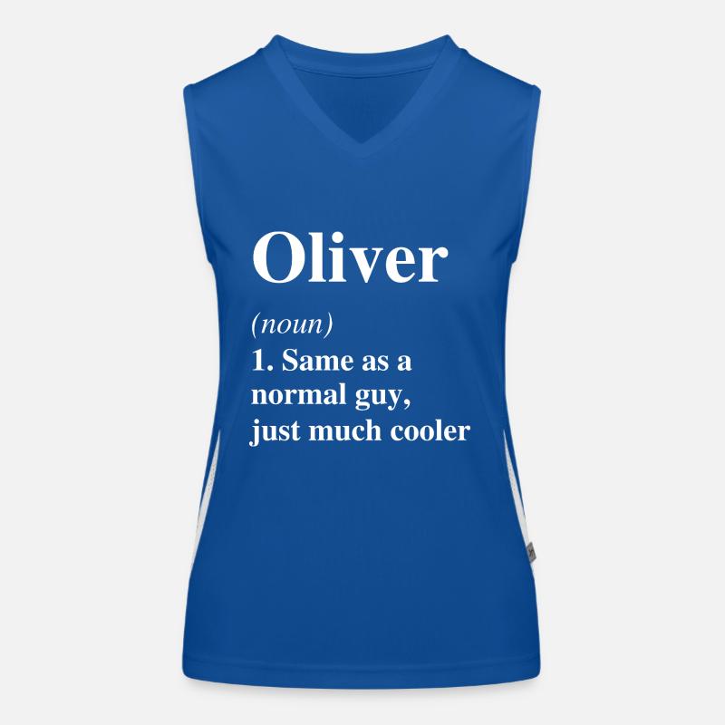 Oliver Definition Cooler Name Spruch Geschenk Funktionelles Kontrast-Tank Top für Frauen