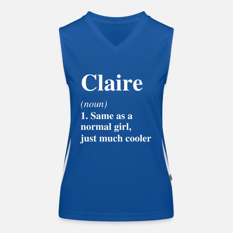 Claire Definition Cool Name Saying Gift Women's Functional Contrast Tank Top