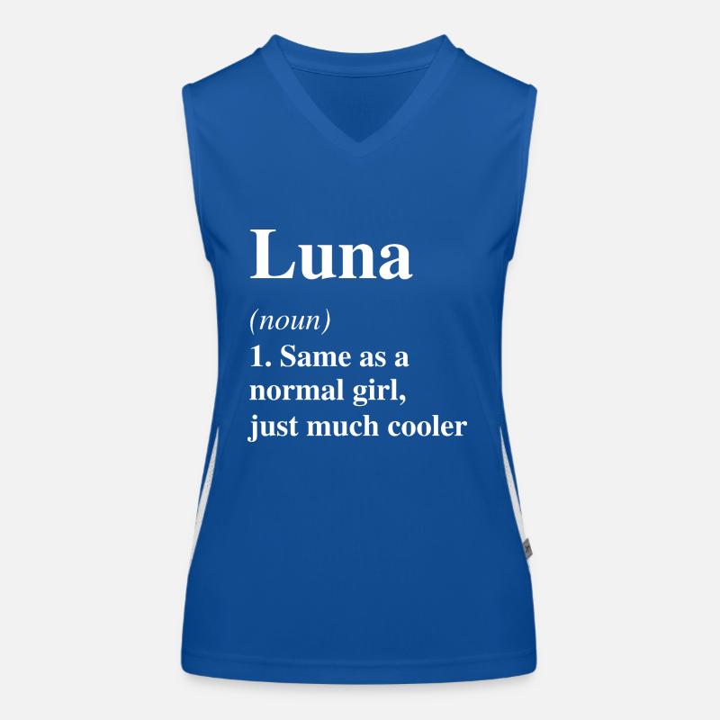 Luna Definition Cooler Name Spruch Geschenk Funktionelles Kontrast-Tank Top für Frauen