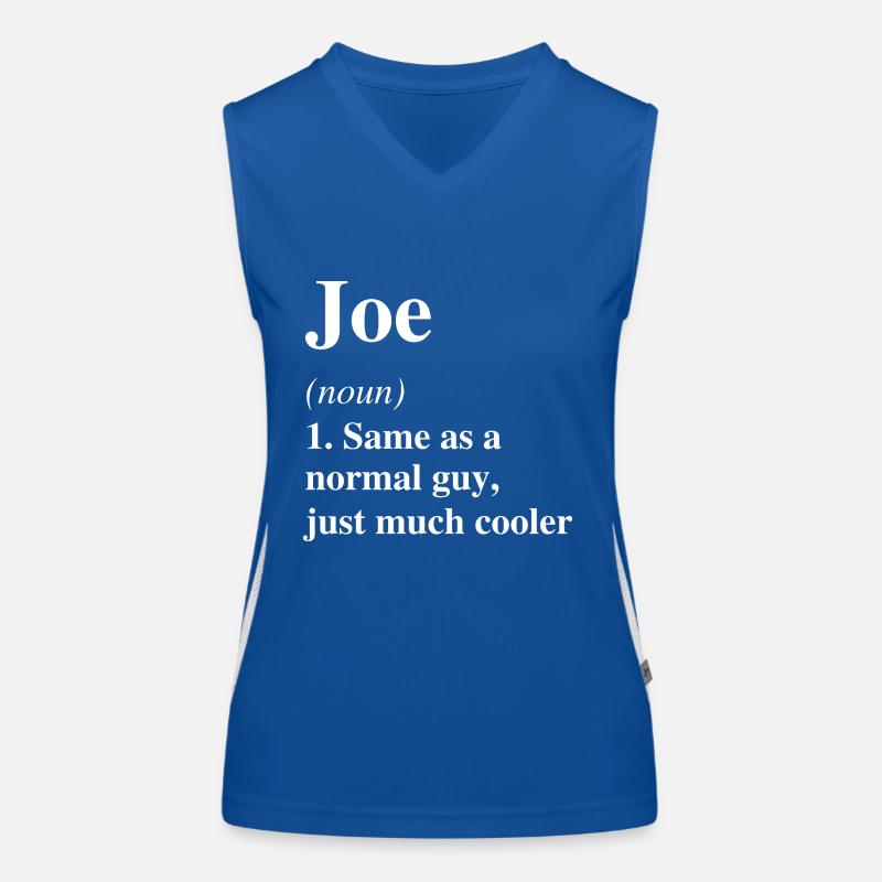 Joe Definition Cooler Name Spruch Geschenk Funktionelles Kontrast-Tank Top für Frauen