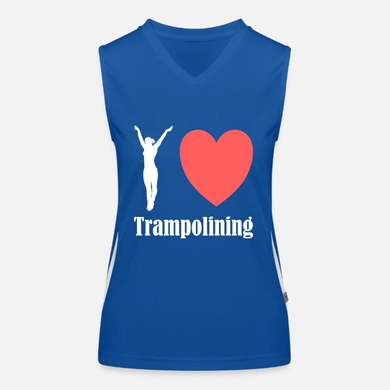 I love Trampolining Funktionelles Kontrast-Tank Top für Frauen