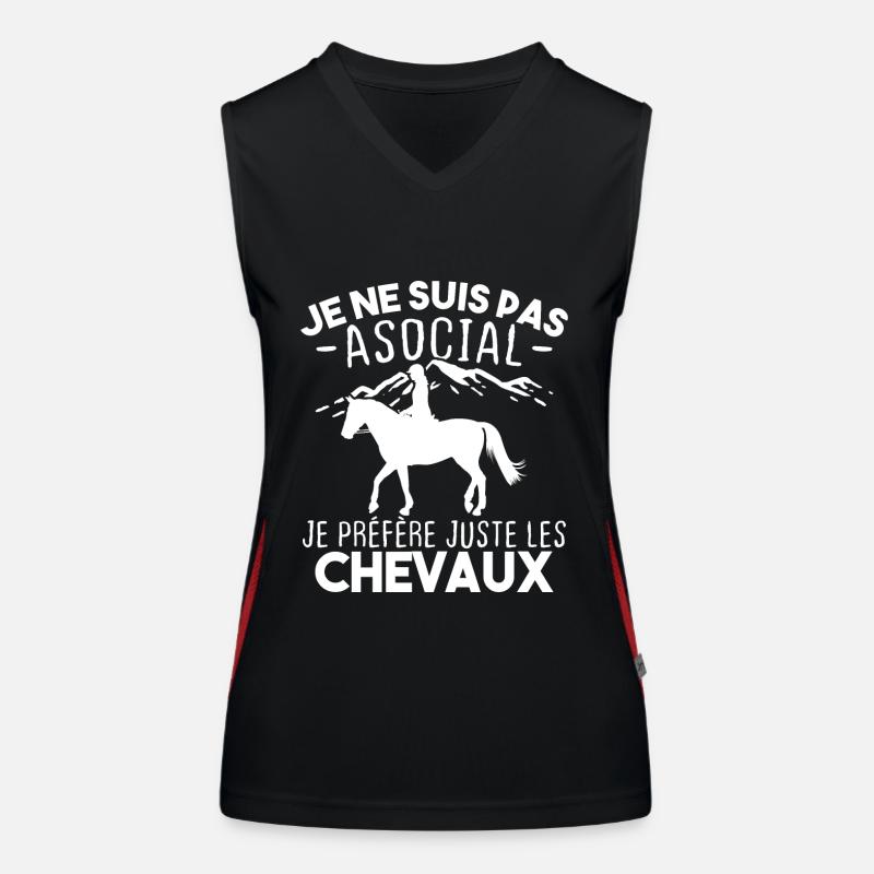 Je préfère juste les chevaux Débardeur respirant contrasté Femme