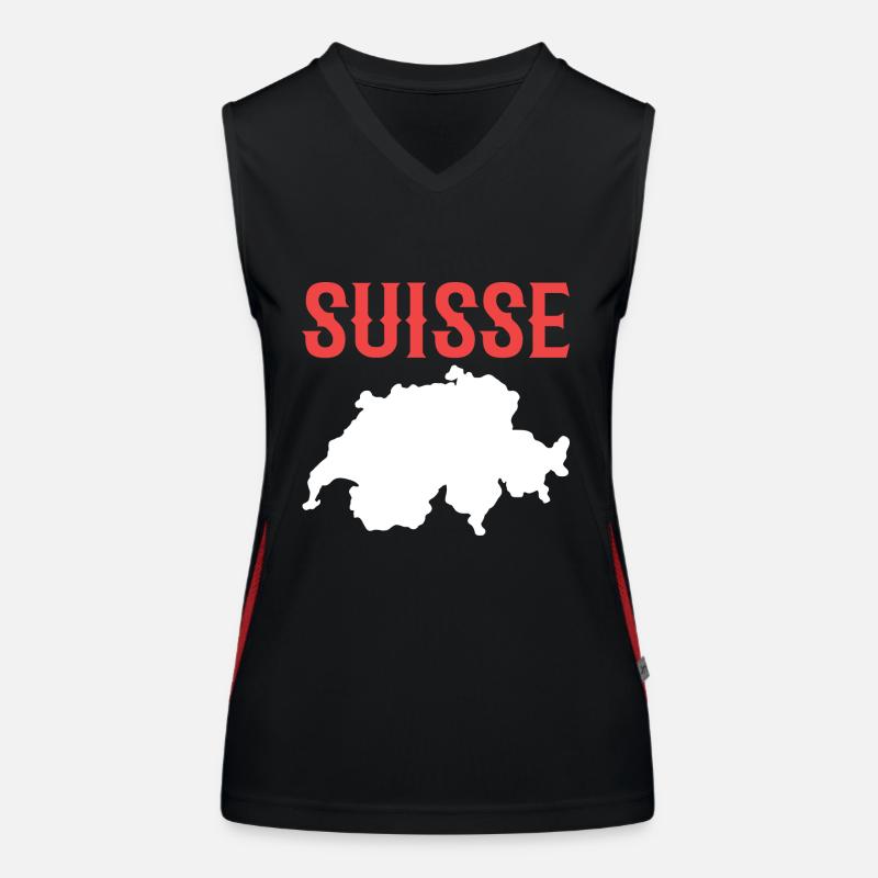 Schweiz Schweizer Schweizerdeutsch Funktionelles Kontrast-Tank Top für Frauen