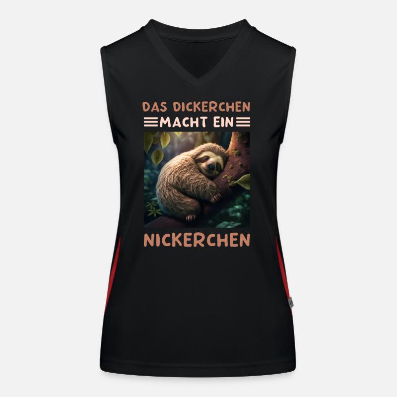 Das Dickerchen Macht Ein Nickerchen Morgenmuffel Funktionelles Kontrast-Tank Top für Frauen