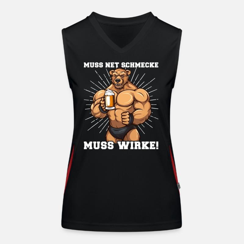 Bodybuilder Muss Net Schmecke Muss Wirke Funktionelles Kontrast-Tank Top für Frauen