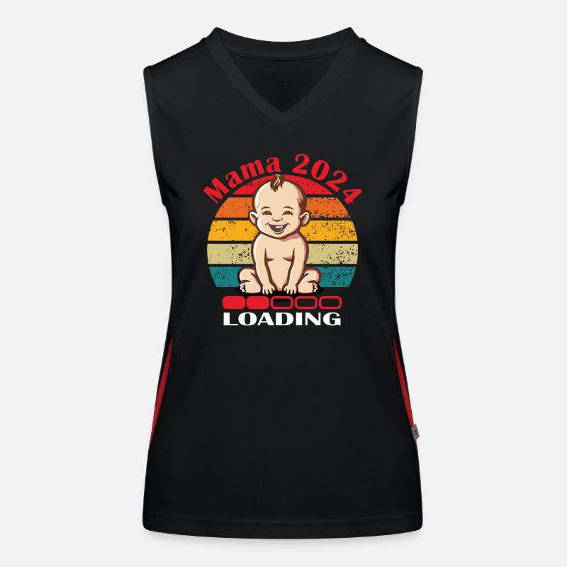 Mama 2024 Loading Funktionelles Kontrast-Tank Top für Frauen