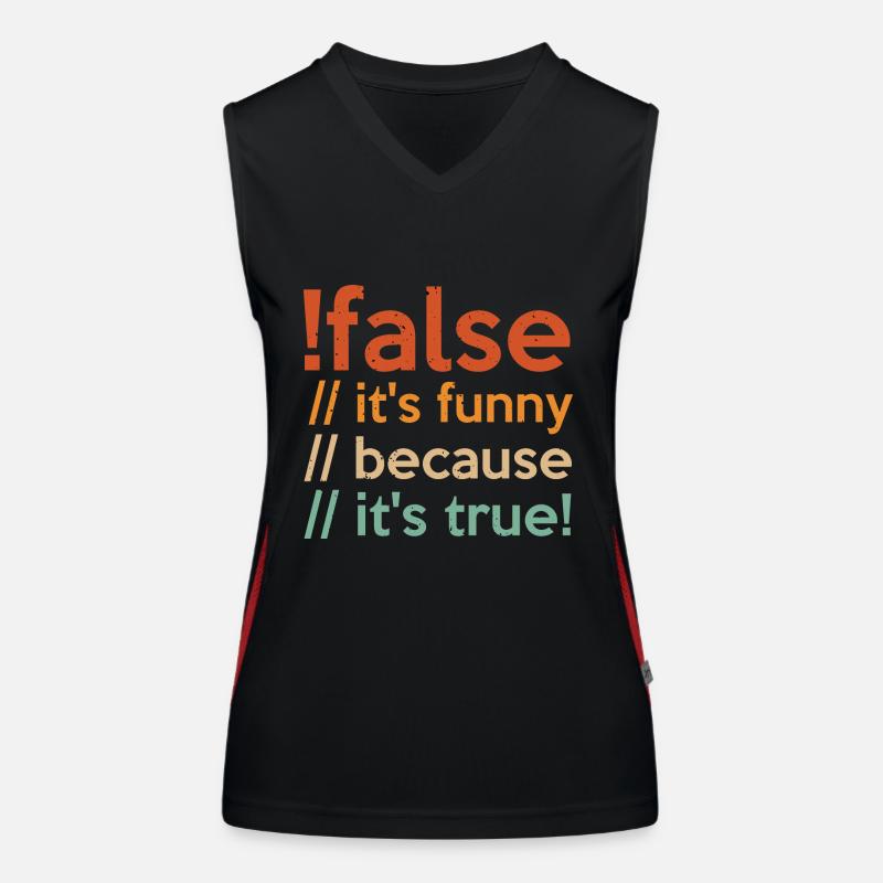 Programmierer false true Informatiker Student Code Funktionelles Kontrast-Tank Top für Frauen