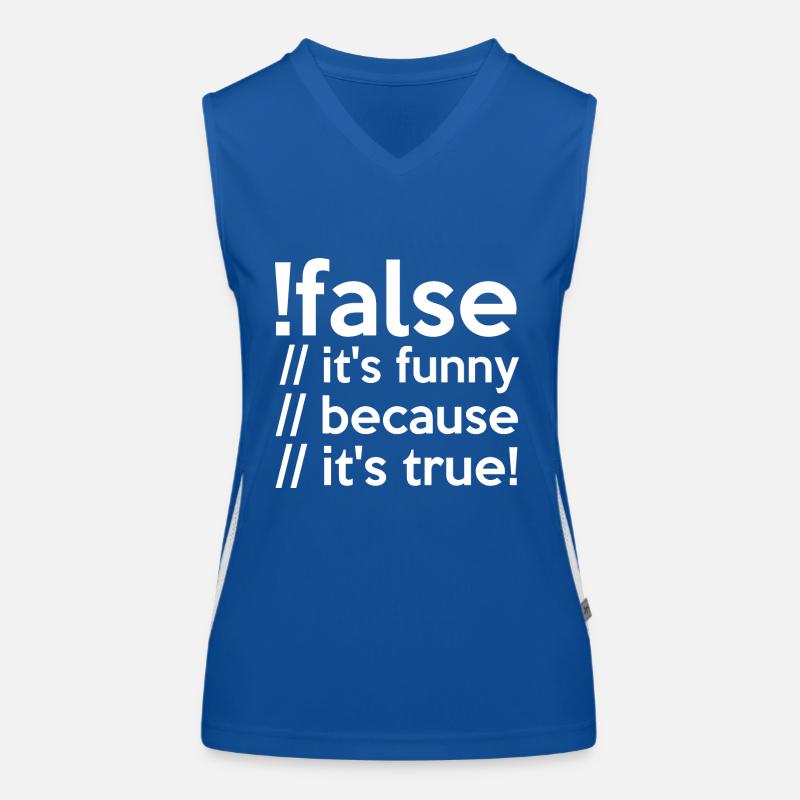Programmierer false true Informatiker Student Code Funktionelles Kontrast-Tank Top für Frauen