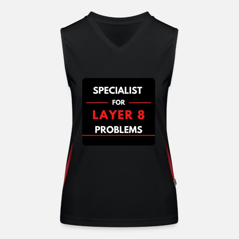 Specialist for Layer 8 Problems (Red) Women's Functional Contrast Tank Top