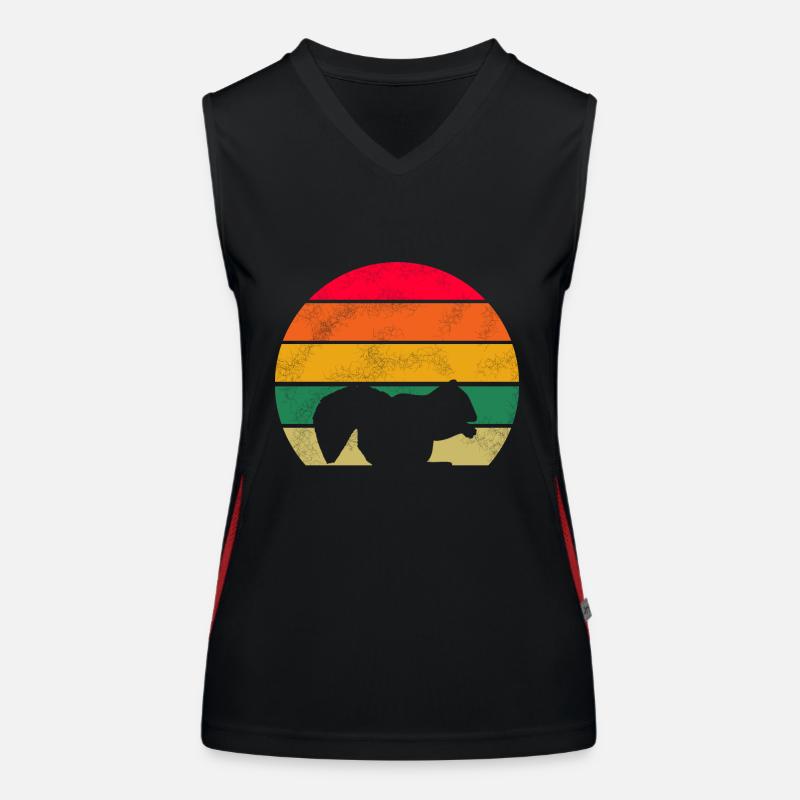Wald Tier Waldbewohner Retro Eichhörnchen Funktionelles Kontrast-Tank Top für Frauen