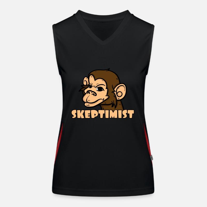 Skeptiker Affe - Skeptimist Funktionelles Kontrast-Tank Top für Frauen