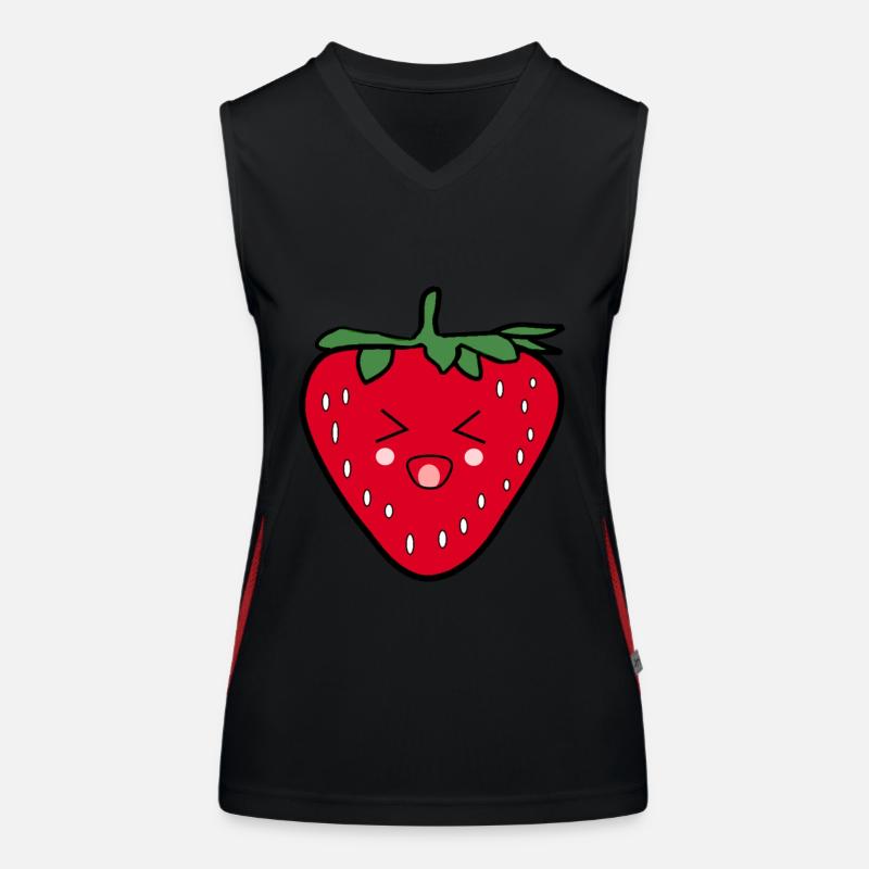 Sommer Erdbeere Design Geschenk Kawaii Funktionelles Kontrast-Tank Top für Frauen