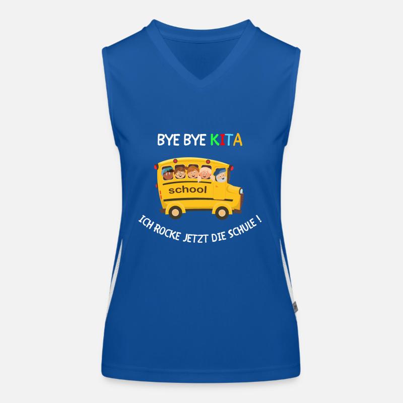Bye Bye Kita, Jetzt Rocke Ich Die Schule! Funktionelles Kontrast-Tank Top für Frauen