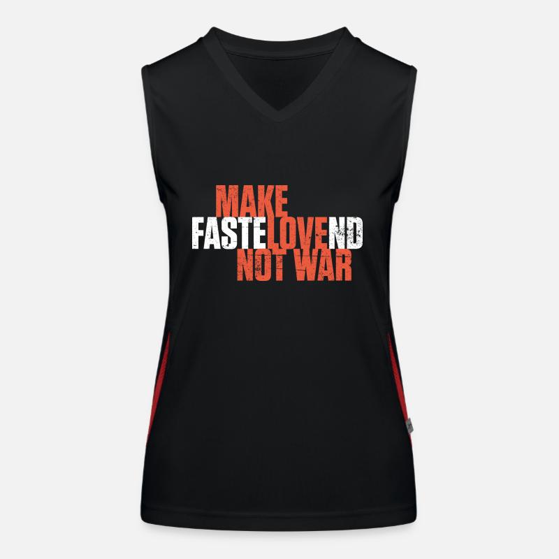 Faites de Fastelovend Love pas de guerre Carnaval Débardeur respirant contrasté Femme