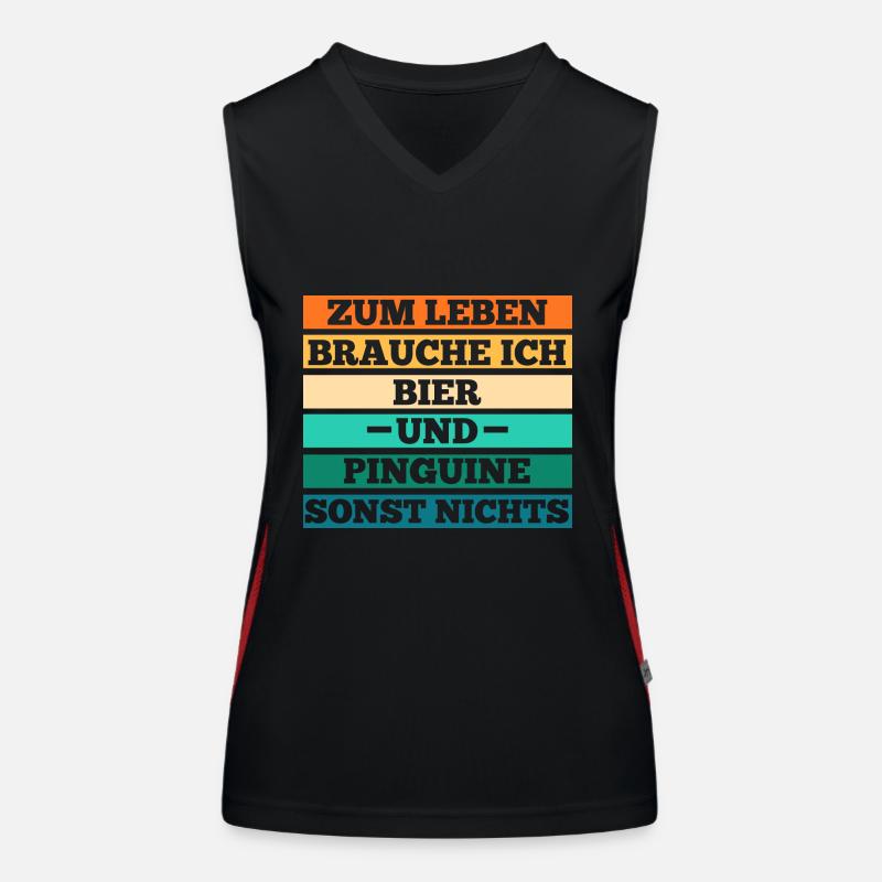 Bier Pinguin Funktionelles Kontrast-Tank Top für Frauen