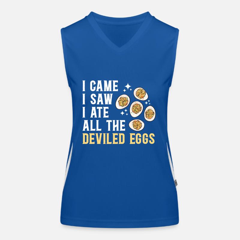 Gefüllte Eier Deviled Eggs Funktionelles Kontrast-Tank Top für Frauen