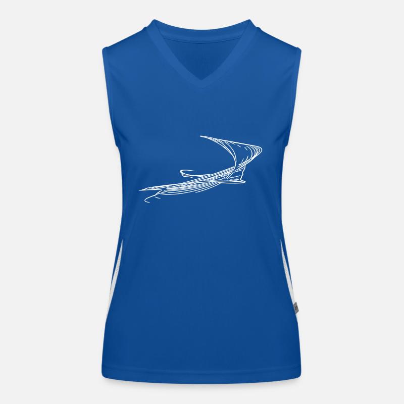 Storm and Wind Vector Weather Motif Women's Functional Contrast Tank Top