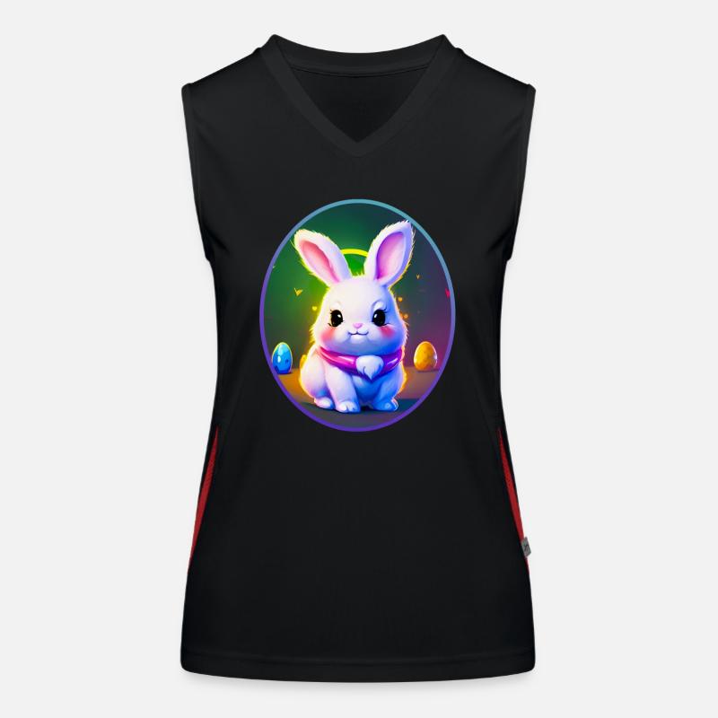 Easter egg with Easter bunny motif Women's Functional Contrast Tank Top