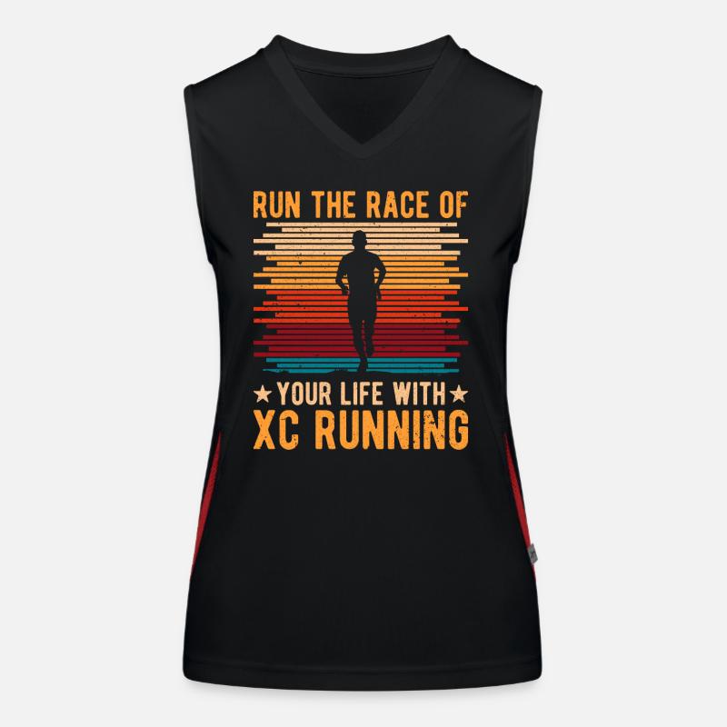 Cadeau de course XC amusant XC Runner Edition Débardeur respirant contrasté Femme