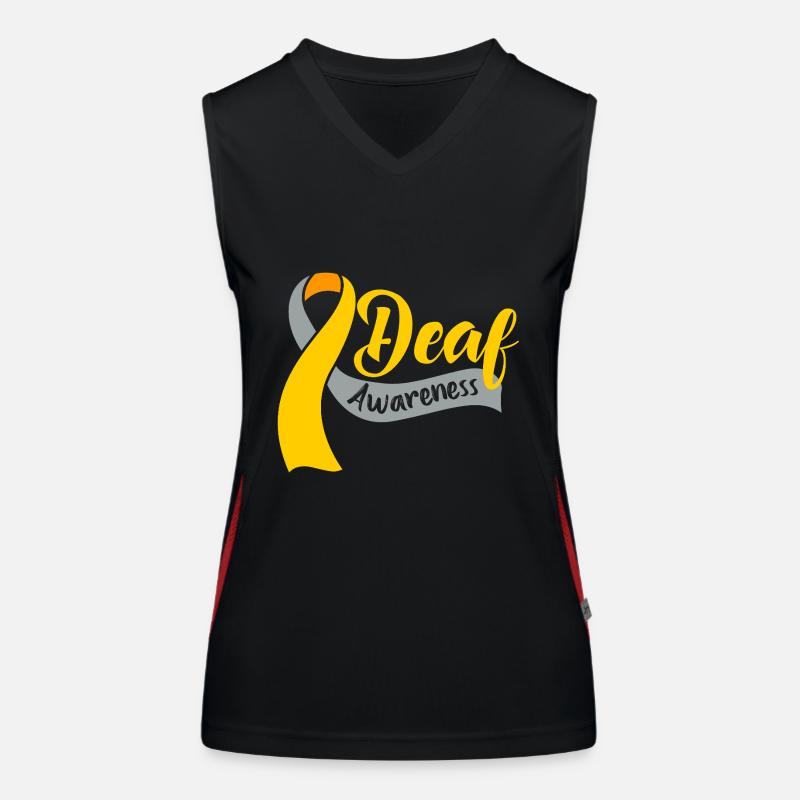 Deaf Deaf Deaf Sign Language Women's Functional Contrast Tank Top