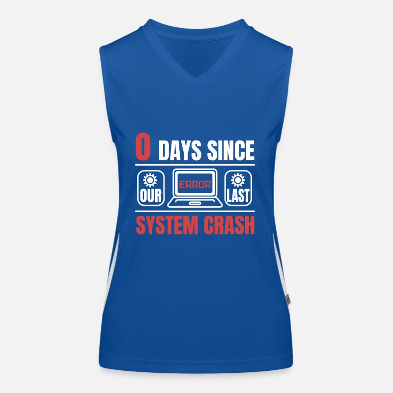 Technical Support 0 Days Since Our Last PC Crash Women's Functional Contrast Tank Top