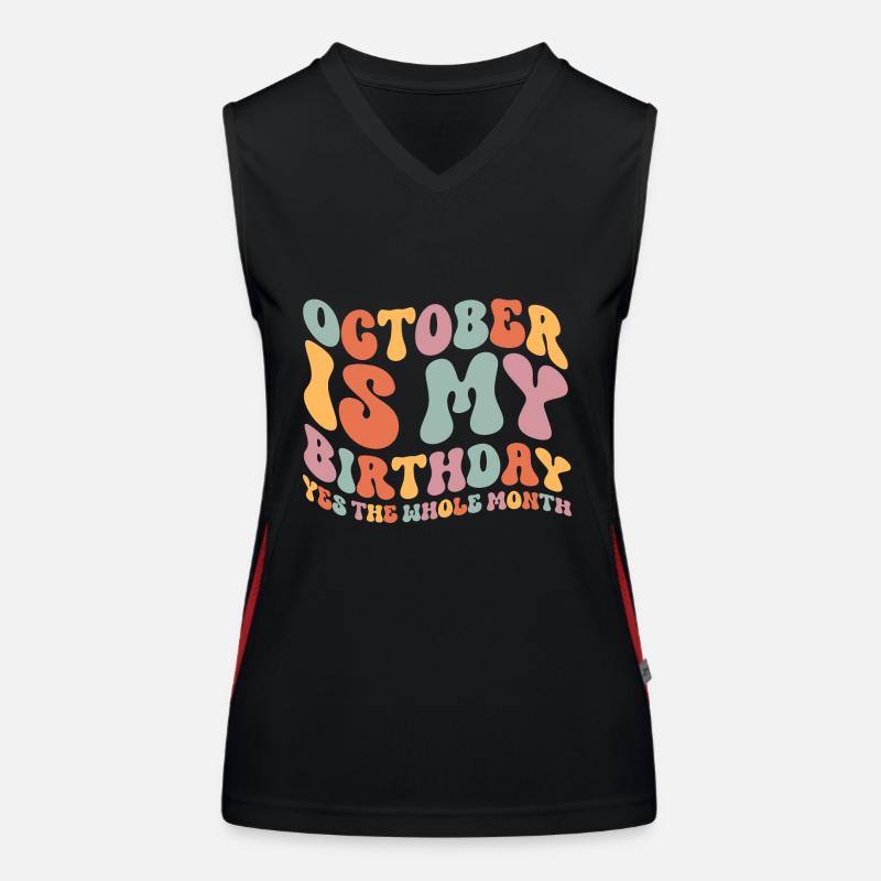Oktober Geburtstag Funktionelles Kontrast-Tank Top für Frauen