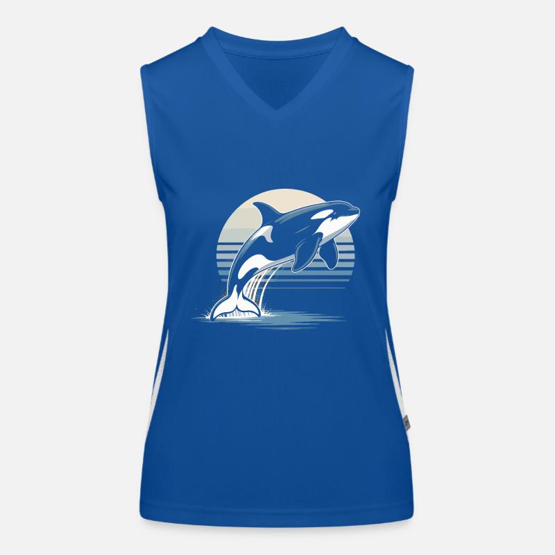 Wunderschöner Orca Wal Orka Schwertwal Meerestier Funktionelles Kontrast-Tank Top für Frauen