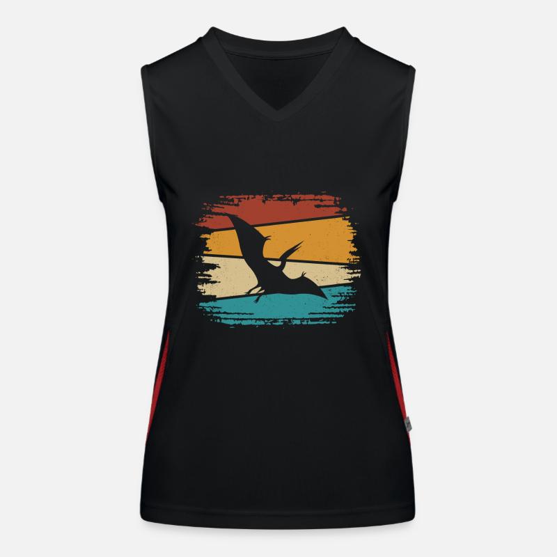 Dino Dinosaurier Pteranodon Funktionelles Kontrast-Tank Top für Frauen