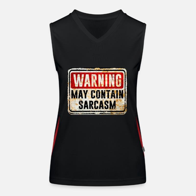 Warnung kann Sarkasmus enthalten Funktionelles Kontrast-Tank Top für Frauen