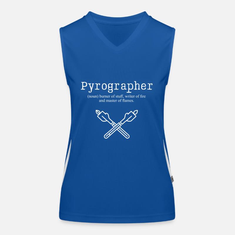 Pyrograph Brenner der Stoffmeisterschaft Funktionelles Kontrast-Tank Top für Frauen