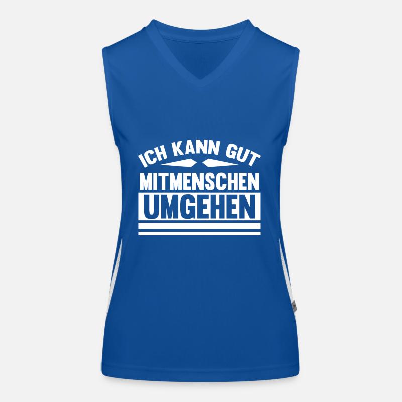 Ich kann gut Mitmenschen umgehen Funktionelles Kontrast-Tank Top für Frauen