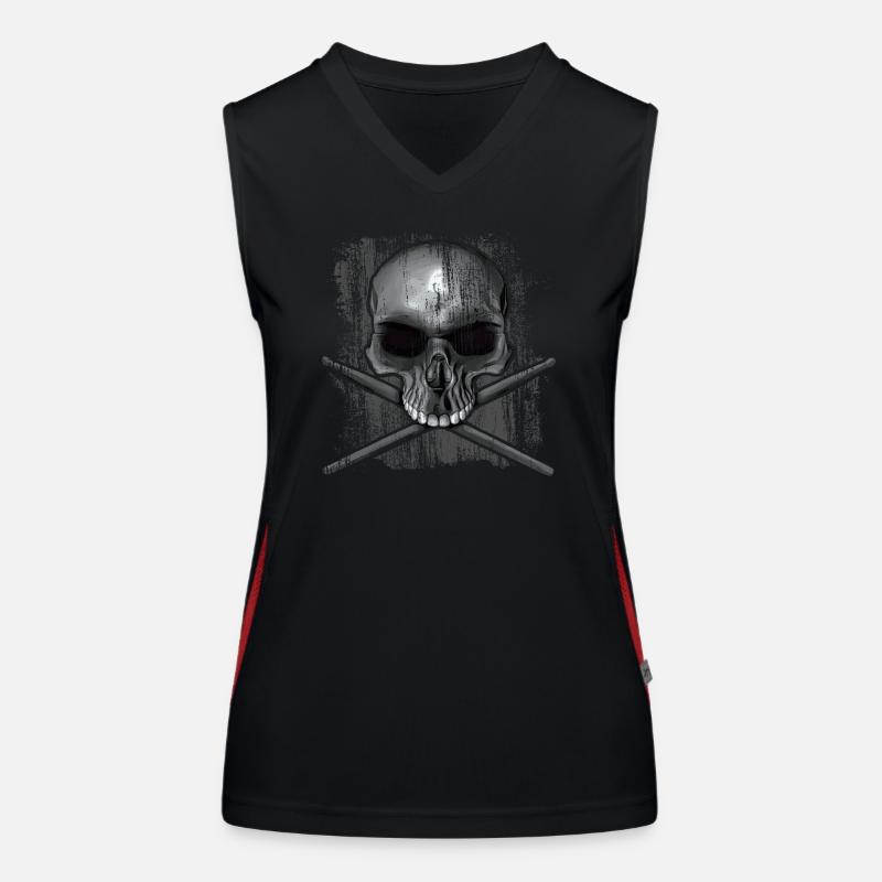 Drummer Skull Women's Functional Contrast Tank Top
