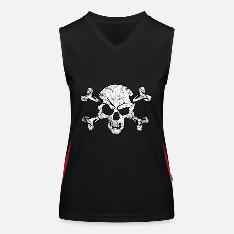 Grunge Pirate Skull And Crossbones Women's Functional Contrast Tank Top