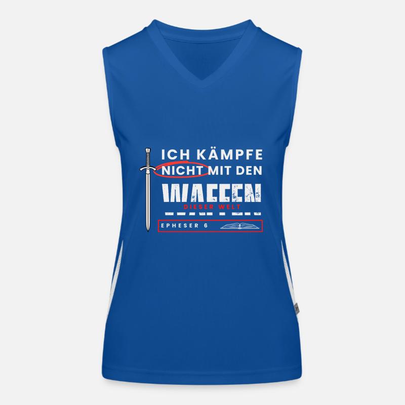 Ich kämpfe nicht mit den Waffen dieser Welt - Eph6 Funktionelles Kontrast-Tank Top für Frauen