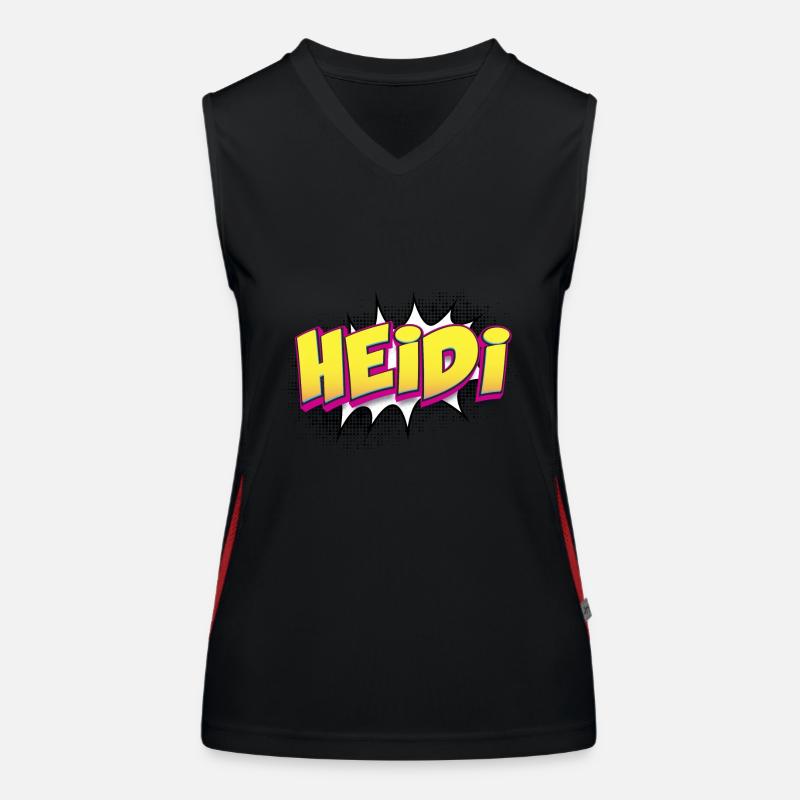 Heidi Benutzerdefinierter Name Comic-Stil Pop-Art, Heidi Funktionelles Kontrast-Tank Top für Frauen