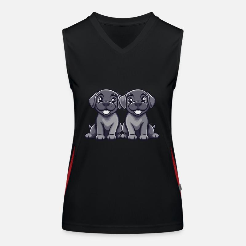Mastiff Dog Comic Women's Functional Contrast Tank Top