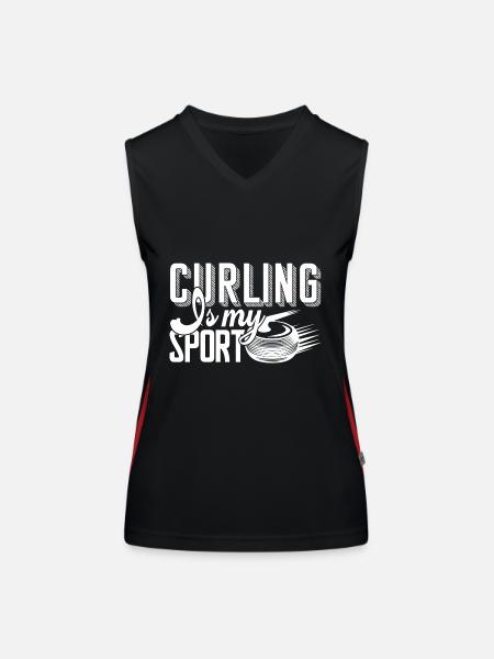 Curling Curling Is My Sport - Women's Functional Contrast Tank Top - black/red - Front