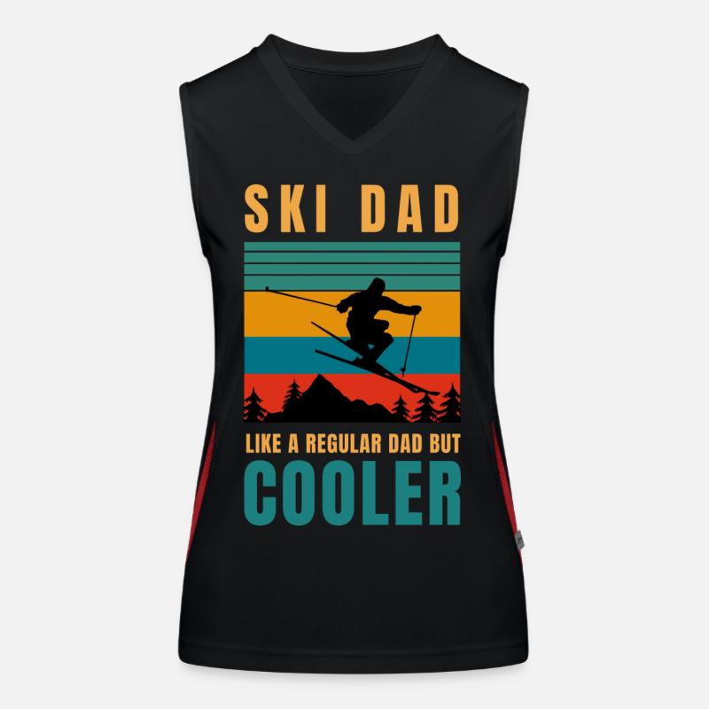 ski dad like regular dad but cooler Women's Functional Contrast Tank Top