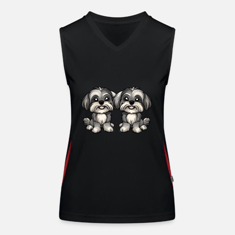Havanese Hund Comic Funktionelles Kontrast-Tank Top für Frauen