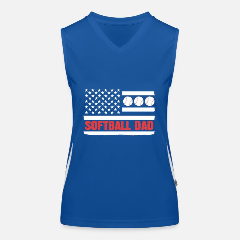 Softball Softball Player Father Father's Day Dad Women's Functional Contrast Tank Top