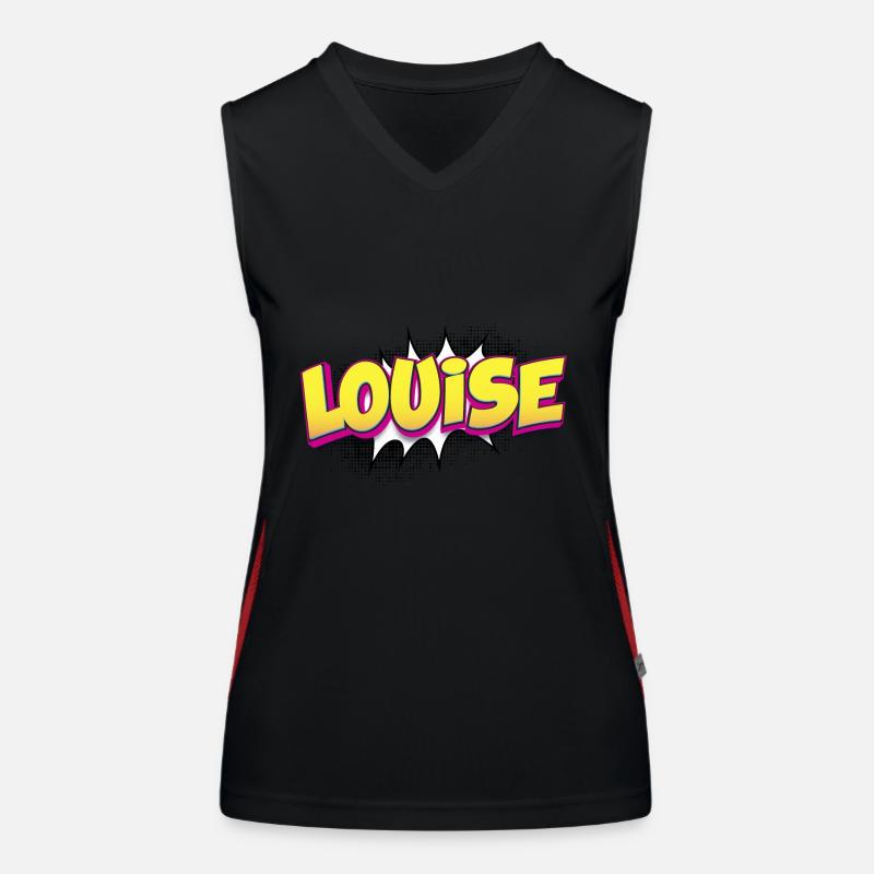 Louise Custom Name Comic Book Style Pop Art, Women's Functional Contrast Tank Top