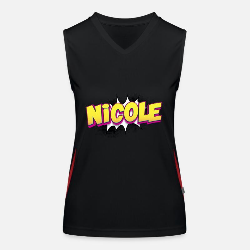 Nicole Benutzerdefinierter Name Comic-Buch-Stil Pop-Art, Funktionelles Kontrast-Tank Top für Frauen