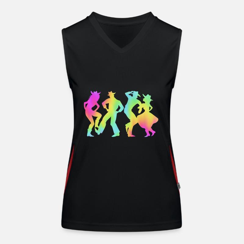 Square Dance Funktionelles Kontrast-Tank Top für Frauen