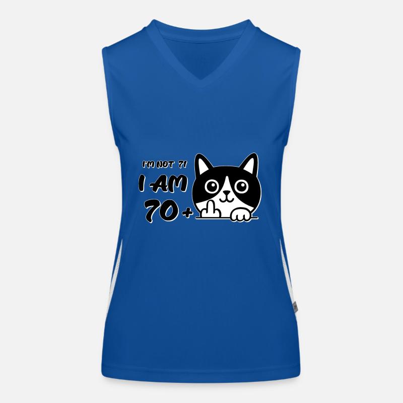Ich bin nicht 71, ich bin 70 plus 1 Mittelfinger Katzenflipp Funktionelles Kontrast-Tank Top für Frauen