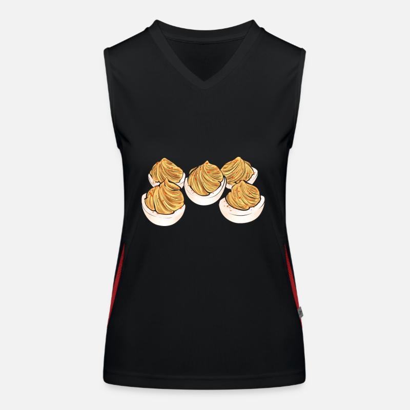 Gefüllte Eier Deviled Eggs Funktionelles Kontrast-Tank Top für Frauen