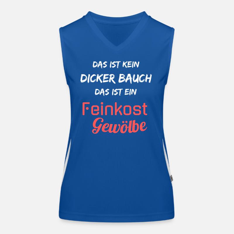 Kein dicker Bauch, ein Feinkost Gewölbe! Spruch Funktionelles Kontrast-Tank Top für Frauen