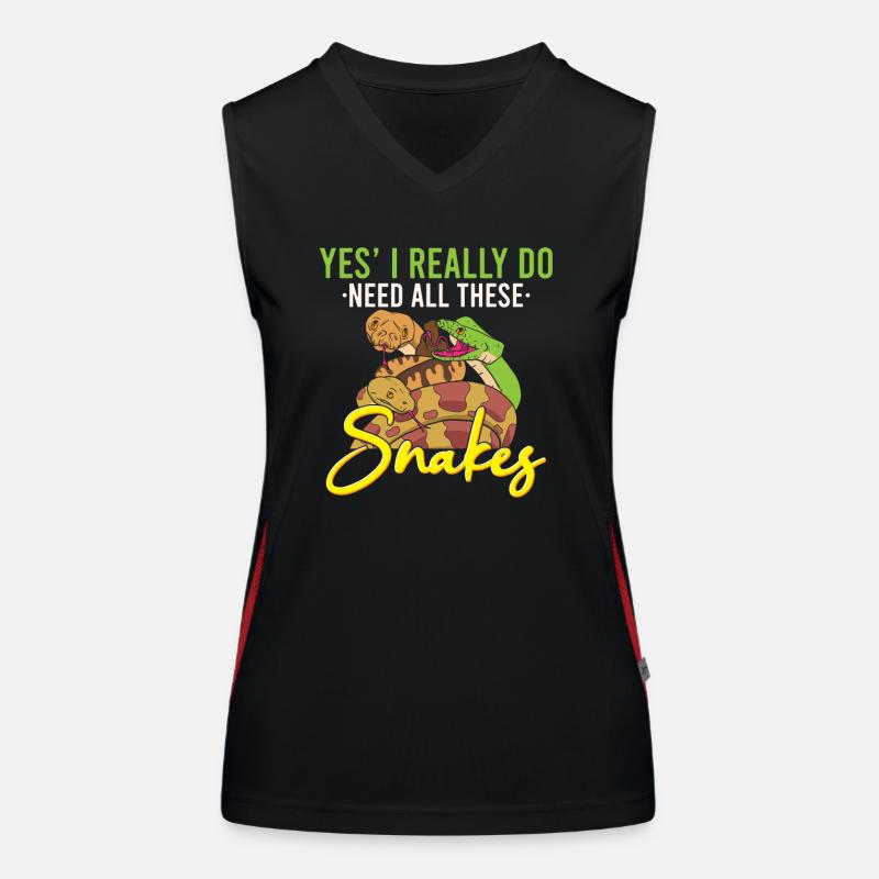 Drôle de serpent python / boa constrictor Débardeur respirant contrasté Femme