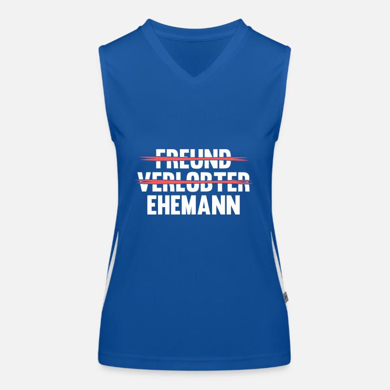 Hochzeit Heiratsantrag Verlobter Ehemann Funktionelles Kontrast-Tank Top für Frauen
